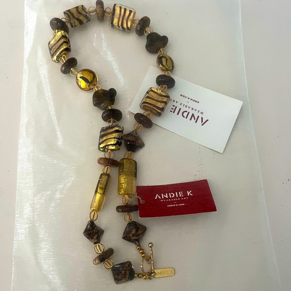 One-of-a-kind necklace, designed by artist and women’s activist, Andrea Kramer.